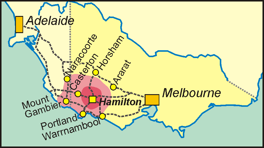 Map SW Australia
