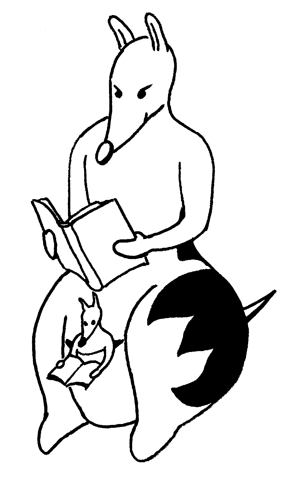Kangaroo and Joey reading